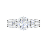 Load image into Gallery viewer, 0.50 cts Solitaire Halo Diamond Split Shank Platinum Ring JL PT JRW08021T   Jewelove.US
