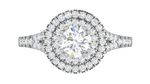 Load image into Gallery viewer, 0.70 cts Solitaire Double Halo Diamond Shank Platinum Ring JL PT RH RD 105   Jewelove.US
