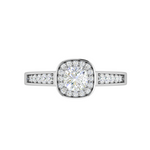 Load image into Gallery viewer, 0.50 cts Solitaire Square Halo Diamond Shank Platinum Ring JL PT RH RD 171   Jewelove.US
