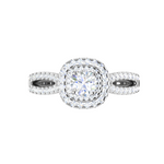 Load image into Gallery viewer, 0.50 cts Solitaire Square Double Halo Diamond Split Shank Platinum Ring JL PT RH RD 281   Jewelove.US
