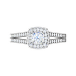 Load image into Gallery viewer, 0.30 cts. Cushion Solitaire Double Halo Split Shank Platinum Ring JL PT RH CU 252   Jewelove.US
