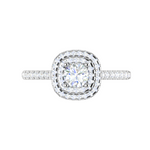 Load image into Gallery viewer, 0.50 cts Solitaire Double Halo Diamond Shank Platinum Ring JL PT RH RD 251   Jewelove.US
