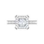 Load image into Gallery viewer, 0.50 cts Solitaire Square Halo Diamond with Shank Platinum Ring JL PT RH RD 279   Jewelove.US
