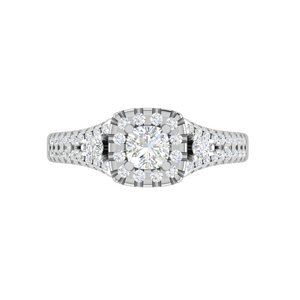 0.30 cts. Cushion Solitaire Halo Split Shank Platinum Engagement Ring JL PT JRW1543MM   Jewelove.US