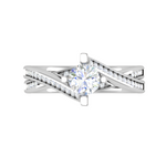 Load image into Gallery viewer, 0.50 cts Solitaire Diamond Twisted Shank Platinum Ring JL PT RP RD 129   Jewelove.US
