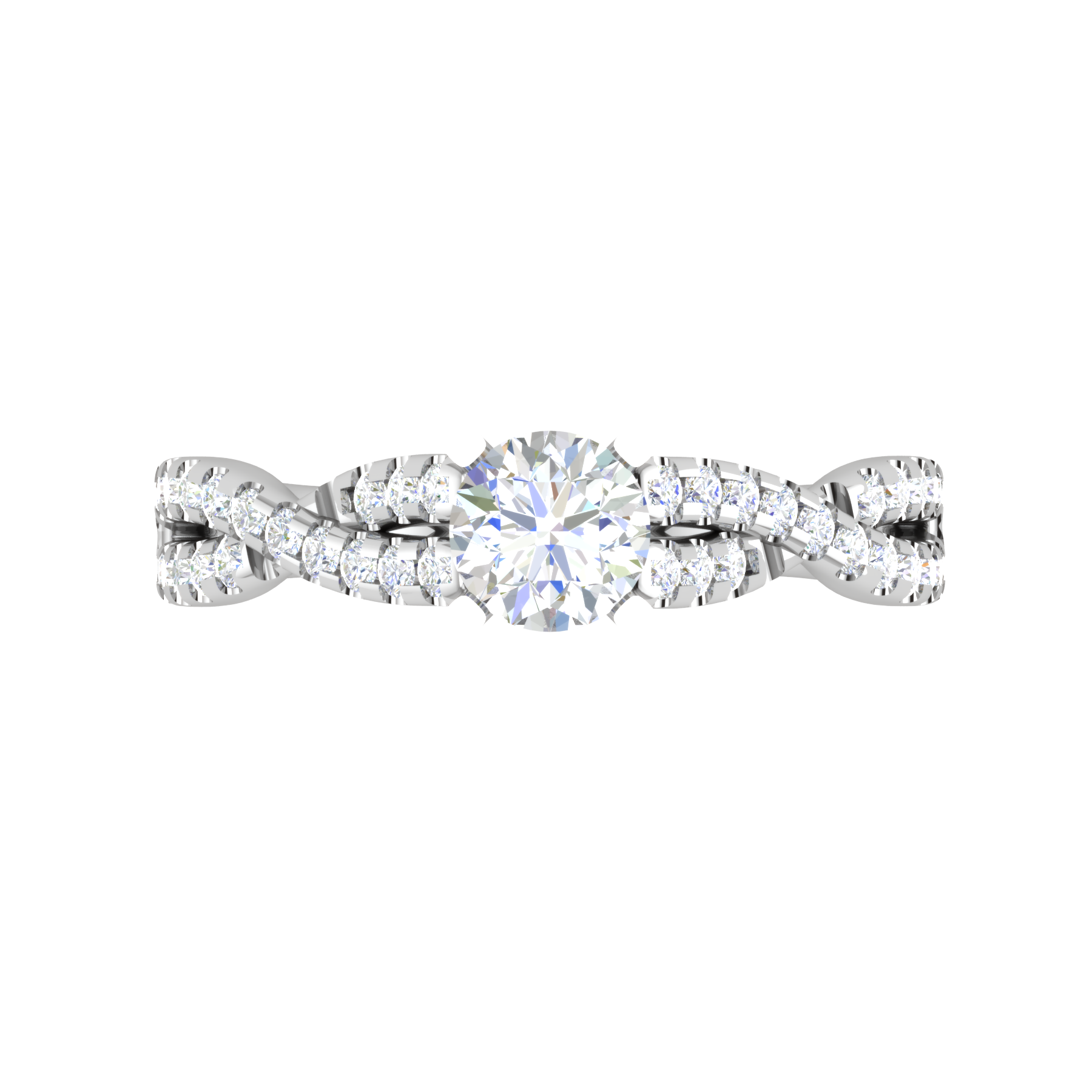 0.50 cts Solitaire with Twisted Shank Diamonds Platinum Ring JL PT RP RD 220   Jewelove.US