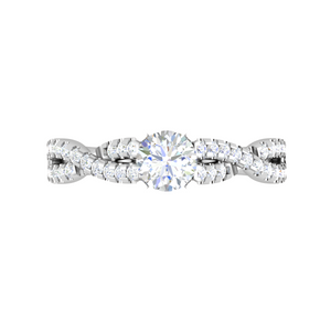 0.50 cts Solitaire with Twisted Shank Diamonds Platinum Ring JL PT RP RD 220   Jewelove.US