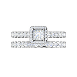 Load image into Gallery viewer, 0.40cts Princess Cut Solitaire Platinum Diamond Shank Ring  for Women JL PT RV PR 141   Jewelove.US
