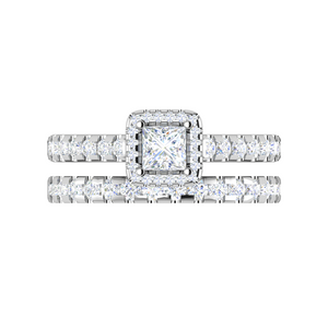 0.40cts Princess Cut Solitaire Platinum Diamond Shank Ring  for Women JL PT RV PR 141   Jewelove.US