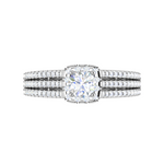 Load image into Gallery viewer, 0.50cts Halo Diamond Split Shank Solitaire Platinum Ring JL PT M00329MD   Jewelove.US
