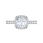 Load image into Gallery viewer, 0.50 cts Solitaire Halo Diamond Shank Platinum Ring JL PT MHD0216M   Jewelove.US
