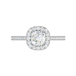 Load image into Gallery viewer, 0.50 cts. Cushion Solitaire Halo Diamond Shank Platinum Ring JL PT RH CU 129   Jewelove.US
