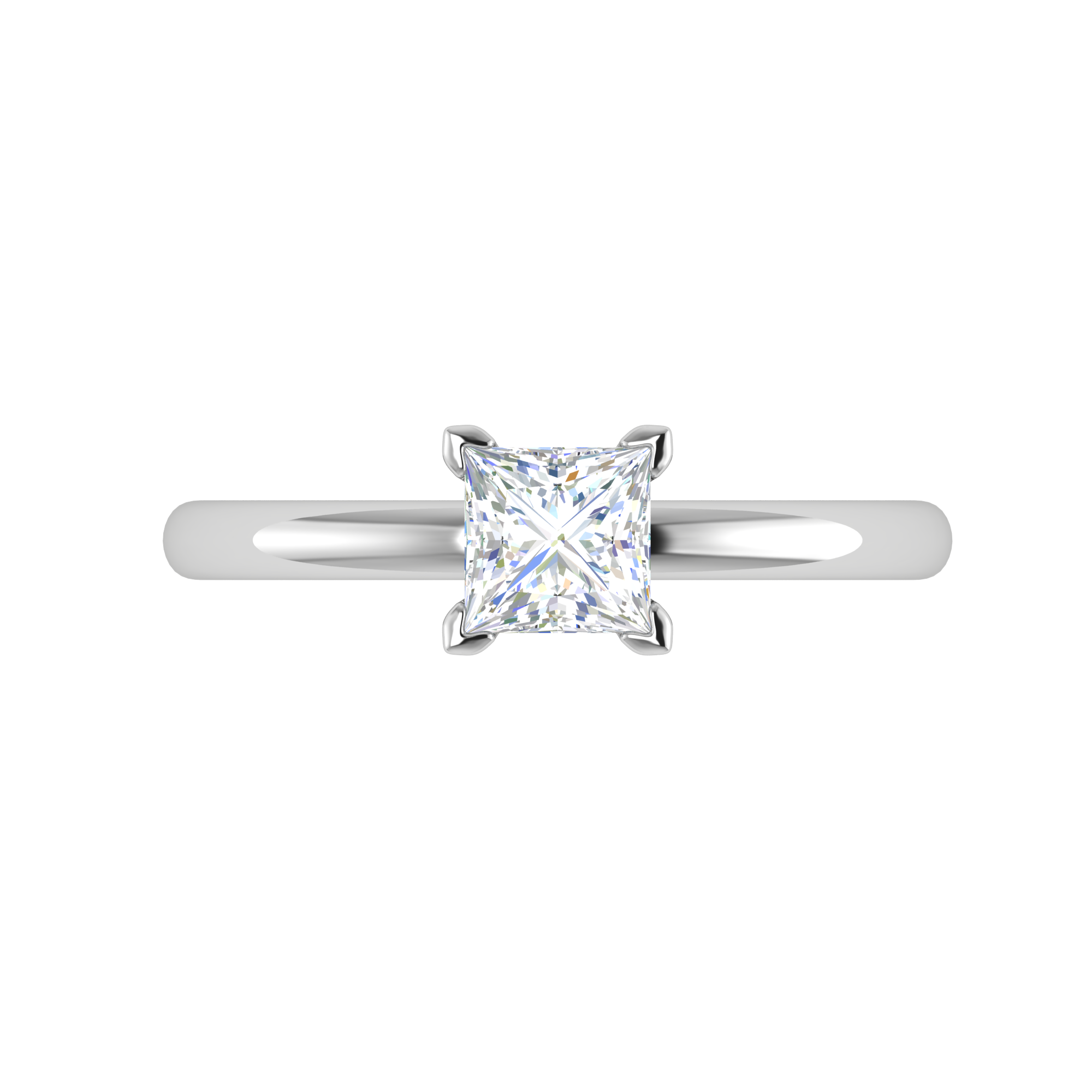 0.50 cts Princess Cut Solitaire Platinum Ring JL PT RS PR 181   Jewelove.US