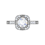 Load image into Gallery viewer, 0.50cts Halo Solitaire Halo Diamond Shank Platinum Ring JL PT WB5817E   Jewelove.US
