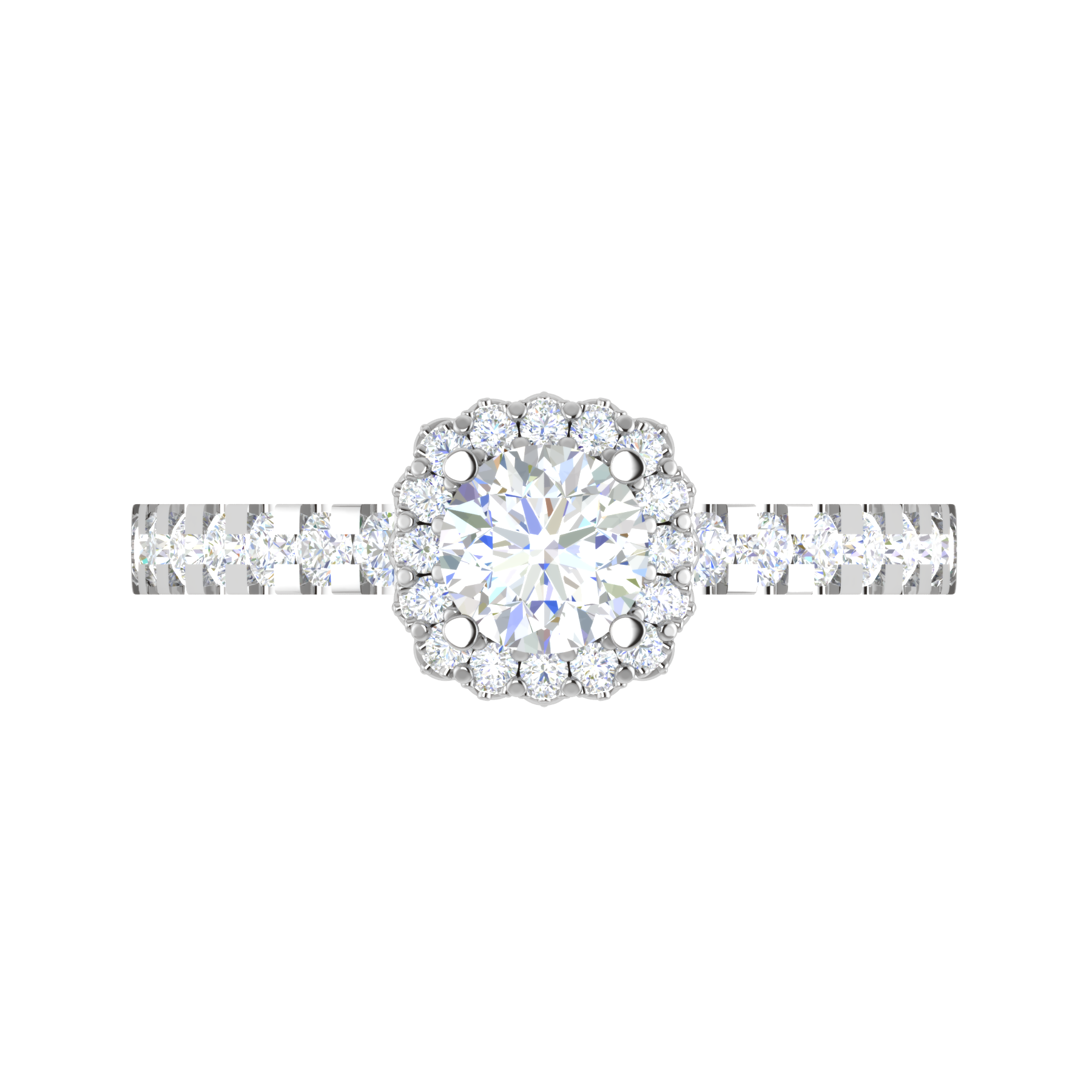 0.50 cts Solitaire Single Halo Diamond Shank Platinum Ring JL PT RH RD 191   Jewelove.US