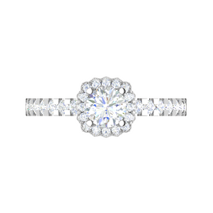 0.50 cts Solitaire Single Halo Diamond Shank Platinum Ring JL PT RH RD 191   Jewelove.US