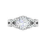 Load image into Gallery viewer, 0.50cts Solitaire Halo Diamond Twisted Shank Platinum Ring JL PT EN7465WG   Jewelove.US
