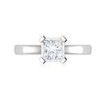 Load image into Gallery viewer, 1.00 cts Princess Cut Solitaire Platinum Diamonds Ring JL PT RS PR 131   Jewelove.US
