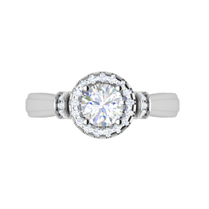 0.50 cts Solitaire Halo Diamond Platinum Ring JL PT JRW2586MM   Jewelove.US