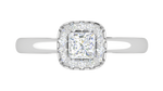 Load image into Gallery viewer, 0.50 cts Princess Cut Solitaire Single Halo Diamond Platinum Ring JL PT RH PR 290   Jewelove.US
