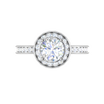 Load image into Gallery viewer, 0.70 cts Solitaire Halo Diamond Shank Platinum Ring JL PT RH RD 148   Jewelove.US
