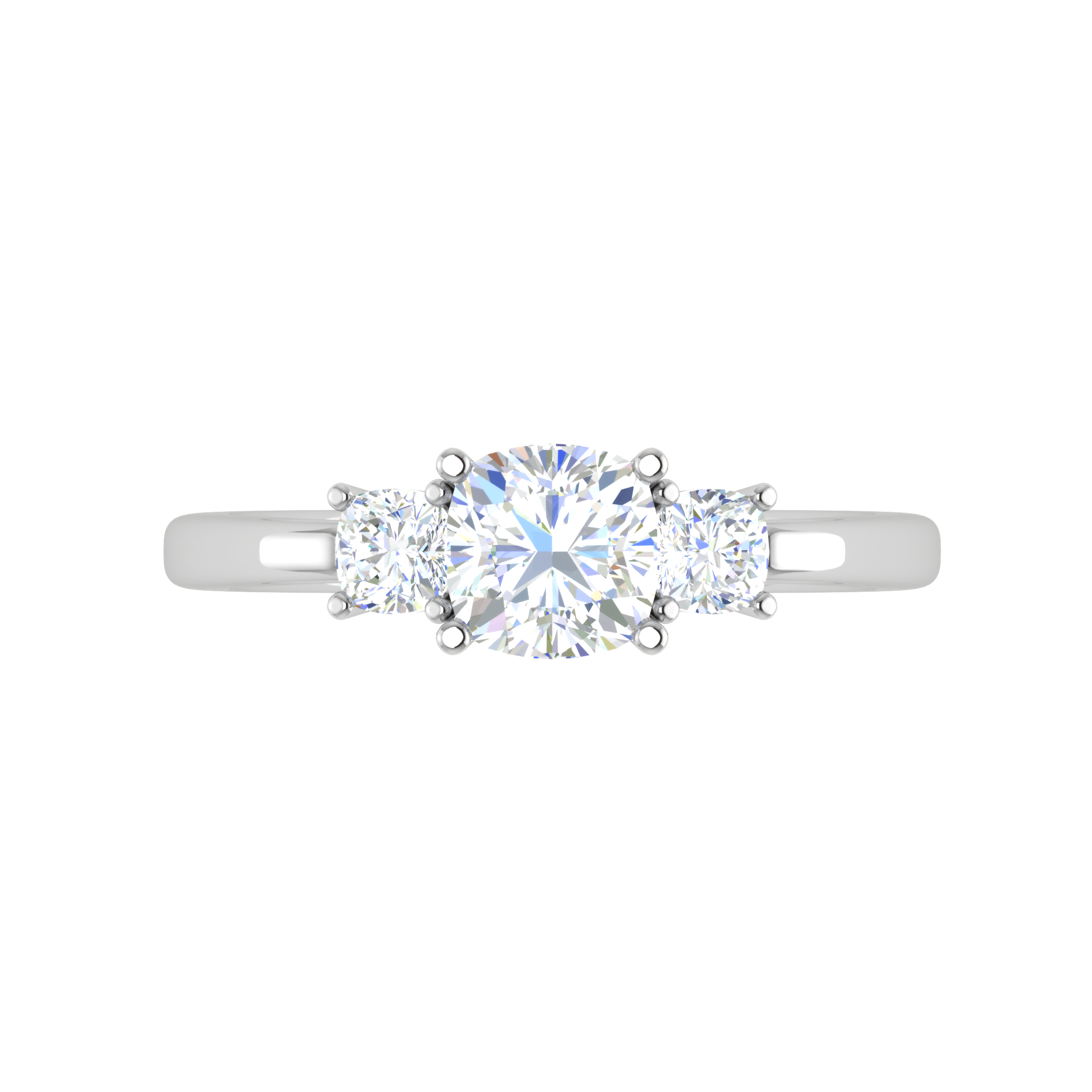 0.50cts. Cushion Solitaire Diamond Accents Platinum Ring JL PT R3 CU 119   Jewelove.US