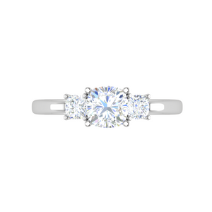 0.50cts. Cushion Solitaire Diamond Accents Platinum Ring JL PT R3 CU 119   Jewelove.US