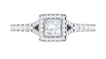 Load image into Gallery viewer, 0.50 cts Princess Cut Solitaire Square Halo Shank Platinum Ring JL PT RH PR 195   Jewelove.US
