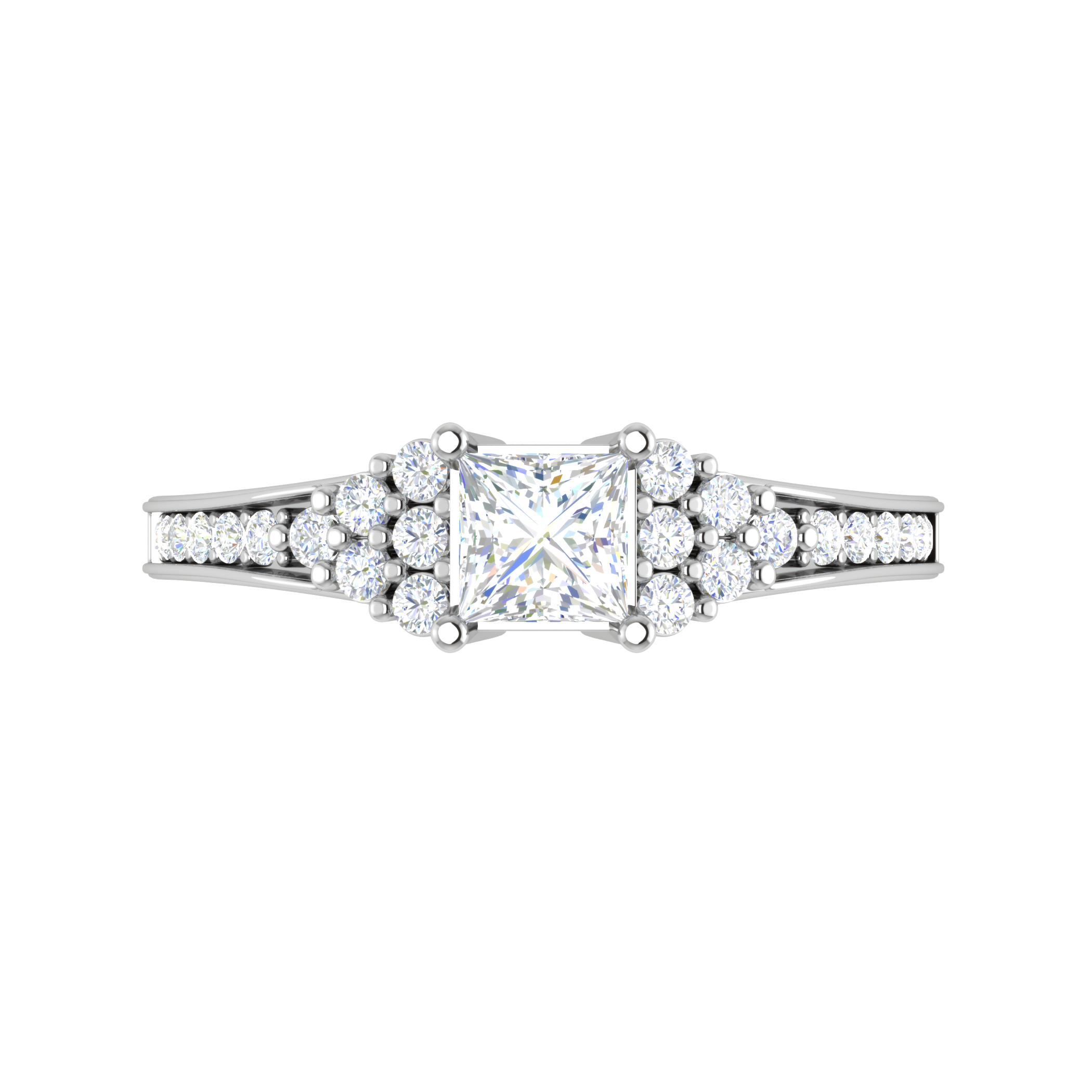 0.30cts. Princess Cut Diamond Shank Platinum Solitaire Engagement Ring JL PT DR7962M   Jewelove.US