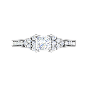 0.30cts. Princess Cut Diamond Shank Platinum Solitaire Engagement Ring JL PT DR7962M   Jewelove.US