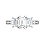 Load image into Gallery viewer, 1.00cts. Emerald Cut Solitaire Diamond Accents Platinum Ring JL PT R3 EM 134   Jewelove.US
