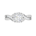 Load image into Gallery viewer, 0.50 cts Solitaire  Halo Diamond Shank Platinum Ring JL PT RH RD 175   Jewelove.US
