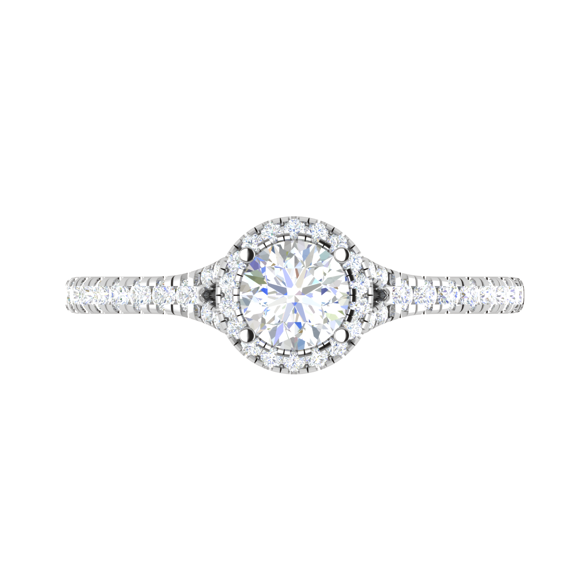 0.50 cts Solitaire Halo Diamond Shank Platinum Ring JL PT RH RD 233   Jewelove.US