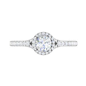 0.50 cts Solitaire Halo Diamond Shank Platinum Ring JL PT RH RD 233   Jewelove.US