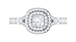 Load image into Gallery viewer, 0.50 cts Princess Cut Solitaire Square Double Halo Diamond Shank Platinum Ring JL PT RH PR 285   Jewelove.US
