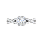 Load image into Gallery viewer, 0.50 cts Solitaire Halo Diamond Twisted Shank Platinum Diamonds Ring JL PT RP RD 221   Jewelove.US
