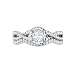 Load image into Gallery viewer, 0.30cts Solitaire Halo Diamond Twister Shank Platinum Ring JL PT RH RD 301   Jewelove.US
