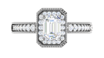 Load image into Gallery viewer, 0.70 cts Emerald Cut Diamonds Halo Diamond Shank Platinum Ring JL PT RH EM 159   Jewelove.US
