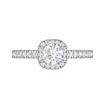 Load image into Gallery viewer, 0.50 cts Solitaire Halo Diamond Shank Platinum Ring JL PT RH RD 173   Jewelove.US
