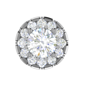 0.50.cts Solitaire Platinum Halo Diamond Pendant for Women JL PT P PF6135   Jewelove.US