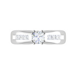 Load image into Gallery viewer, 0.50 cts Solitaire with Princess Cut Diamonds Shank Platinum Ring JL PT RC RD 275   Jewelove.US
