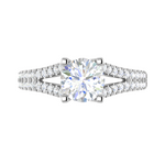 Load image into Gallery viewer, 0.50 cts Solitaire Platinum Diamond Split Shank Ring JL PT PR RD 100   Jewelove.US
