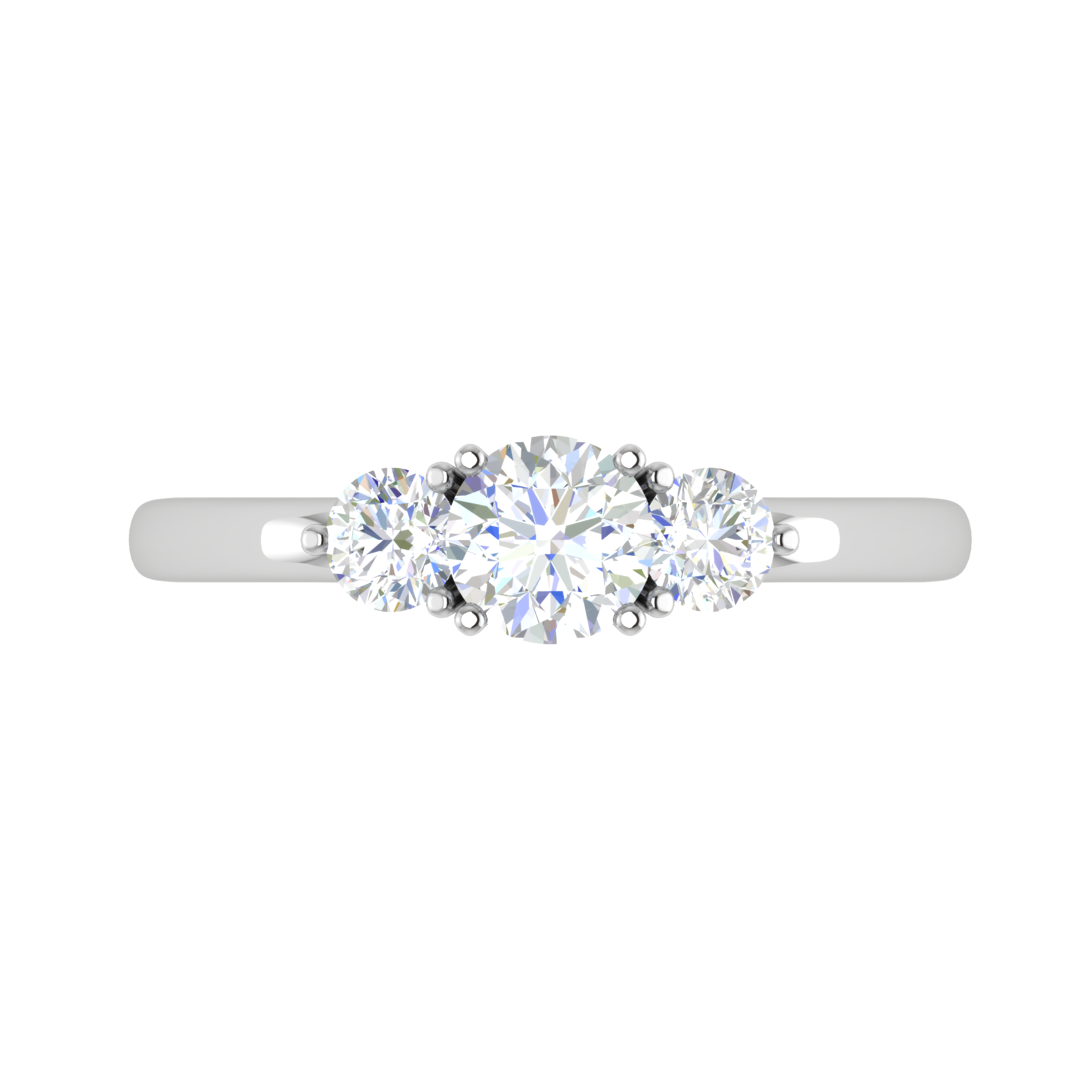 0.50 cts. Solitaire Three Stone Platinum Diamond Engagement Ring JL PT R3 RD 161   Jewelove.US