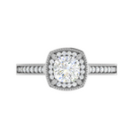 Load image into Gallery viewer, 0.50 cts Solitaire Square Halo Diamond Shank Platinum Ring JL PT RH RD 170   Jewelove.US
