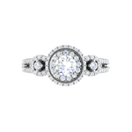 Load image into Gallery viewer, 0.50 cts. Solitaire Double Halo Diamond Split Shank Platinum Ring JL PT RP CU 191   Jewelove.US
