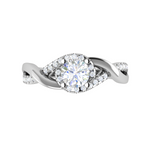 Load image into Gallery viewer, 0.50 cts Solitaire Diamond Twisted Shank Platinum Ring JL PT JRW2434MM   Jewelove.US
