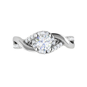 0.50 cts Solitaire Diamond Twisted Shank Platinum Ring JL PT JRW2434MM   Jewelove.US