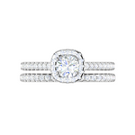 Load image into Gallery viewer, 0.50 cts Solitaire Halo Diamond Split Shank Platinum Ring JL PT RH RD 297   Jewelove.US
