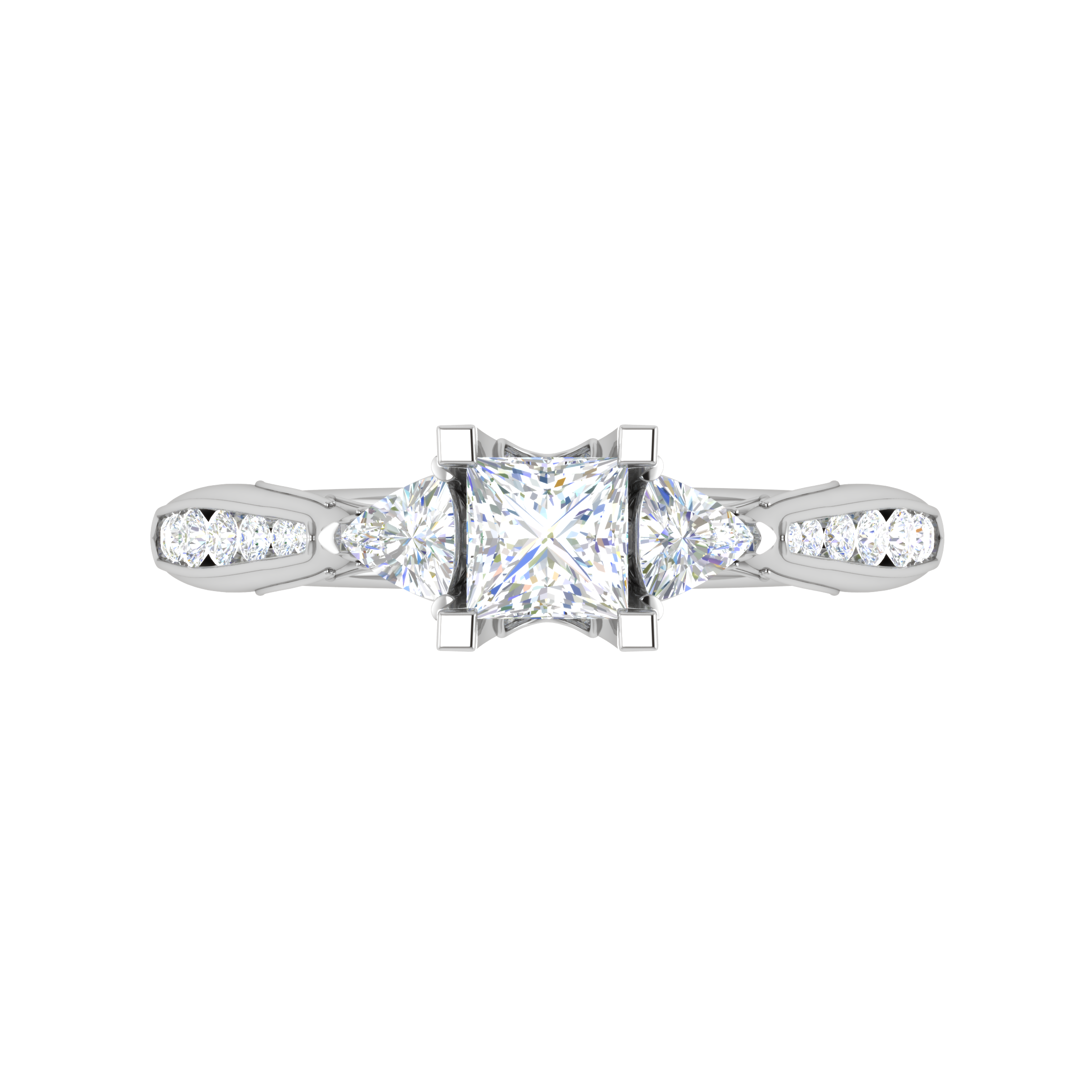 0.50cts Princess Cut Solitaire with Pear Diamond Platinum Ring JL PT RV PR 124   Jewelove.US