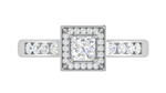 Load image into Gallery viewer, 0.50 cts Princess Cut Solitaire Square Halo Diamond Shank Platinum Ring JL PT RH PR 289   Jewelove.US
